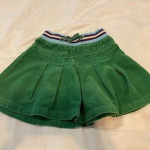 Mini Boden Green Cord Skirt - Size 4/5